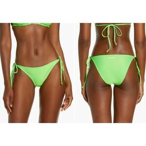 GANNI‎ Solid Lime Green String Tie Bikini Bottoms
